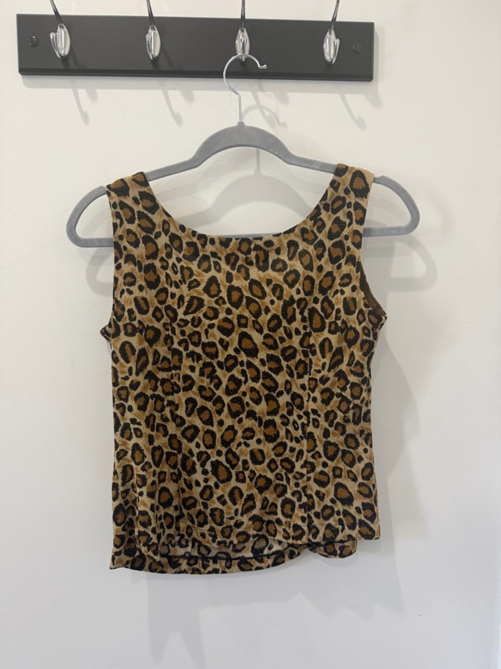 Leopard Print Sleeveless Tank Top - Brown/Black